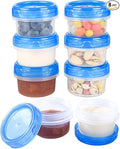 Salad Dressing Containers, [8 Pack*2 oz] Reusable Easy to Open Dressing, Condiment, Sauce, Dip Containers to Go With Leak-Proof Twist Top Lids, Bpa Free, Safe For Microwave, Freezer, Dishwasher