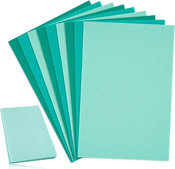 Whaline 18Pcs Felt Fabric Sheets Soft Thick Assorted Turquoise Craft Felt Pack for DIY Craft Sewing Patchwork Art Projects, 3 Colors, 7.9 x 11.8 Inch