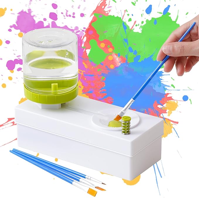 Paint Brush Cleaner Brush Rinser with Drain Water Circulation Paintbrush Scrubber Cleaner Rinser Cup for Acrylic, Watercolor, Oil and Water-Based Paints Art Supplies Paint Brush Cleaner Tool