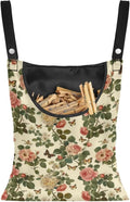 2 Pcs Floral Clothes Pin Hanging Bag with Hanging Rope 14.5 X 12 Inch Clothespin Bag for Clothes Pins and Clothespins - Heavy Duty Outdoor Use