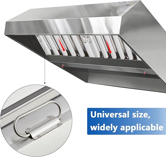 19.5 in x15.5 in Commercial Hood Filters - 430 Stainless Steel 5-Groove Baffle Filters for Restaurant Kitchen Exhaust Hoods Pack of 6