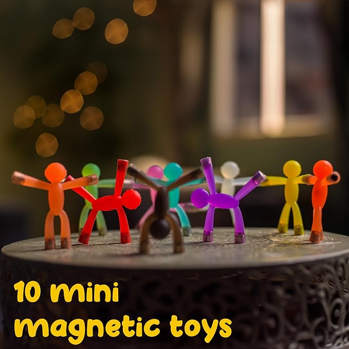 Boxgear Magnet Men – 10-Piece Magnetic Travel Toys: Magnetic Kids Toys, Road Trip Toys for 1-3 | Easter Basket Stuffers for Kids