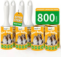 Lint Roller for Pet Hair Extra Sticky, 800 Sheets with 4 Durable Handles and Strong Paper Refills, Pet Hair Roller for Dogs and Cats, Lint Remover for Clothes, Carpet, and Furniture