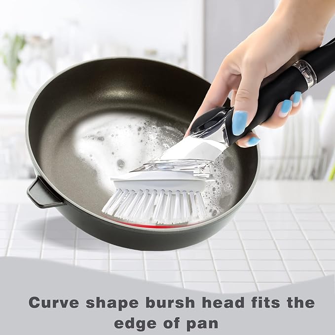 Brush Refills for OXO Dish Brush - 8 Pack Dish Brush Cleaning Soap Dispensing Head Replacement for Scrubber (White)