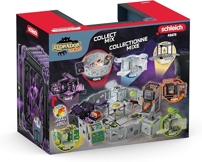 Schleich Eldrador Creatures - 34 PC Shadow Battle Cave with Bug Toy Playset - Insect Figurine for Boys and Girls with Expandable Fortress - Interactive, Imaginative Play for Kids Ages 7+ | 42675