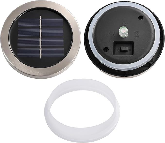 Cooo 6 Pack Solar Lantern Outdoor Waterproof Iridescent Crackle Glass with 215% Larger Solar Panel, Stainless Steel Lid – Rainbow Glass Hanging Light with Cool White LED for Garden Patio Table