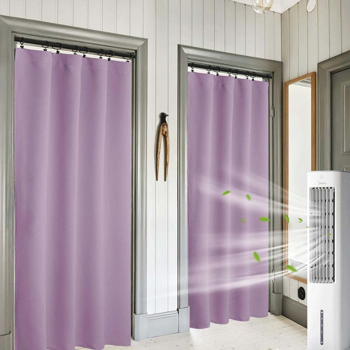 RYB HOME 84 inch Curtains Blackout, Solid Energy Efficiency Curtains & Drapes for Bedroom Thermal Insulated Window Treatment for Living Room, W 42 x L 84 inch, 2 Panels, Lilac