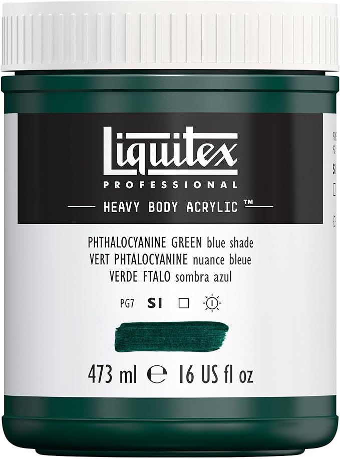 Liquitex Professional Heavy Body Acrylic Paint, 16-oz (473ml) Pot, Phthalocyanine Green (Blue Shade)