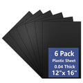 6 Pack Black Plastic Sheet 12x16x0.04 in Flexible High Tensile Plastic Sheets Black Plastic Panel for DIY Materials Handicrafts Home Decoration