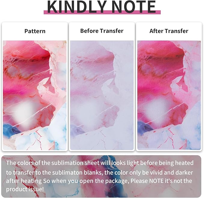 Sublimation Transfer Sheets for Heat Press Machine,Marble Sublimation Paper for Tumblers Blanks Tshirts,12 Sheets 12x12inch