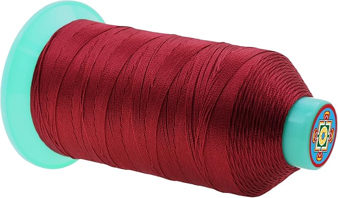 Mandala Crafts Bonded Nylon Thread Maroon Heavy Duty Sewing Threads - 800 YDs Size 207 630D T210 Tex 210 Thread for Leather Jeans Weaving Outdoor Marine Upholstery Threads