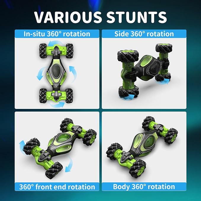 1:12 Hand Gesture Sensing Rc Stunt Car Large Drifting Rc Car with Watch Hand Controlled Twist Cars Offroad 360° Rotation with Lights Music, Birthday Xmas Gifts for Boys Adults Kids