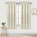 DWCN Blackout Curtains for Bedroom – Rod Pocket Thermal Insulated Noise Reducing Noise Reducing Drapes for Living Room, W 38 x L 63 Inch, 2 Panels, Light Beige