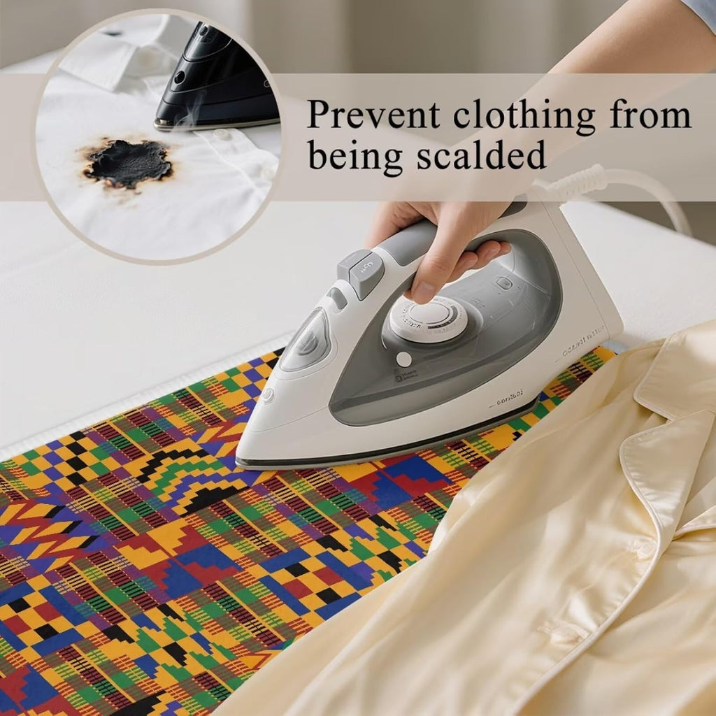 Ironing Mat Pad for Table Portable Travel Iron Blanket African Print Ironing Board Covers Tribal Pressing Mat Heat Press Pads 32x16 Inches,Yellow