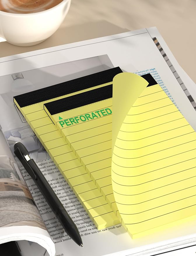 Small Note Pads 3x5 Yellow Pocket Writing Pads 6 Pack Lined Notepads Yellow Small Pads of Paper 3x5 Inch with 30 Sheets per Notepad 80Gsm Paper Pads Mini Note Pads 3x5" Pocket Notepads for Home Office