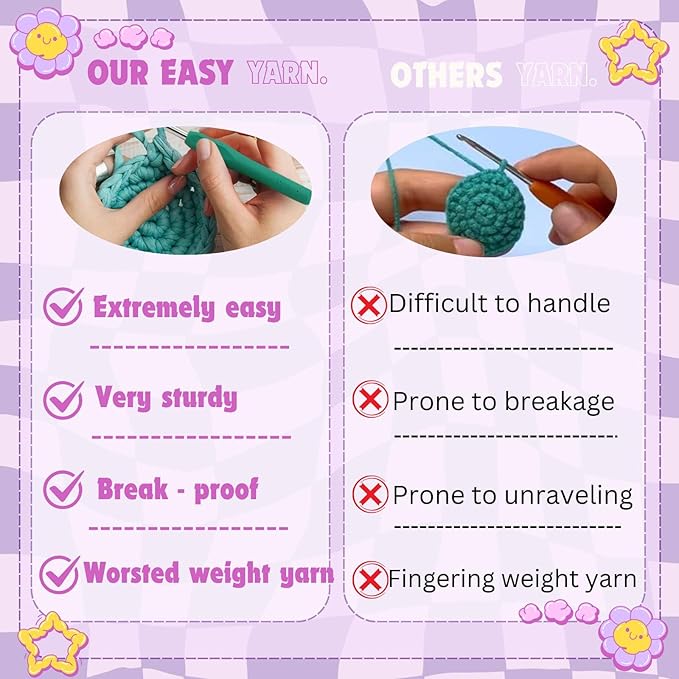 yhwsymgmho Crochet Kit for Beginners:2pcs Animals amigurumi Crochet Starter Kits with Step-by-Step Video Tutorials,Easy Knitting Set for Adults Kids,DIY Crocheting Doll Gift(Tiger & Giraffe)