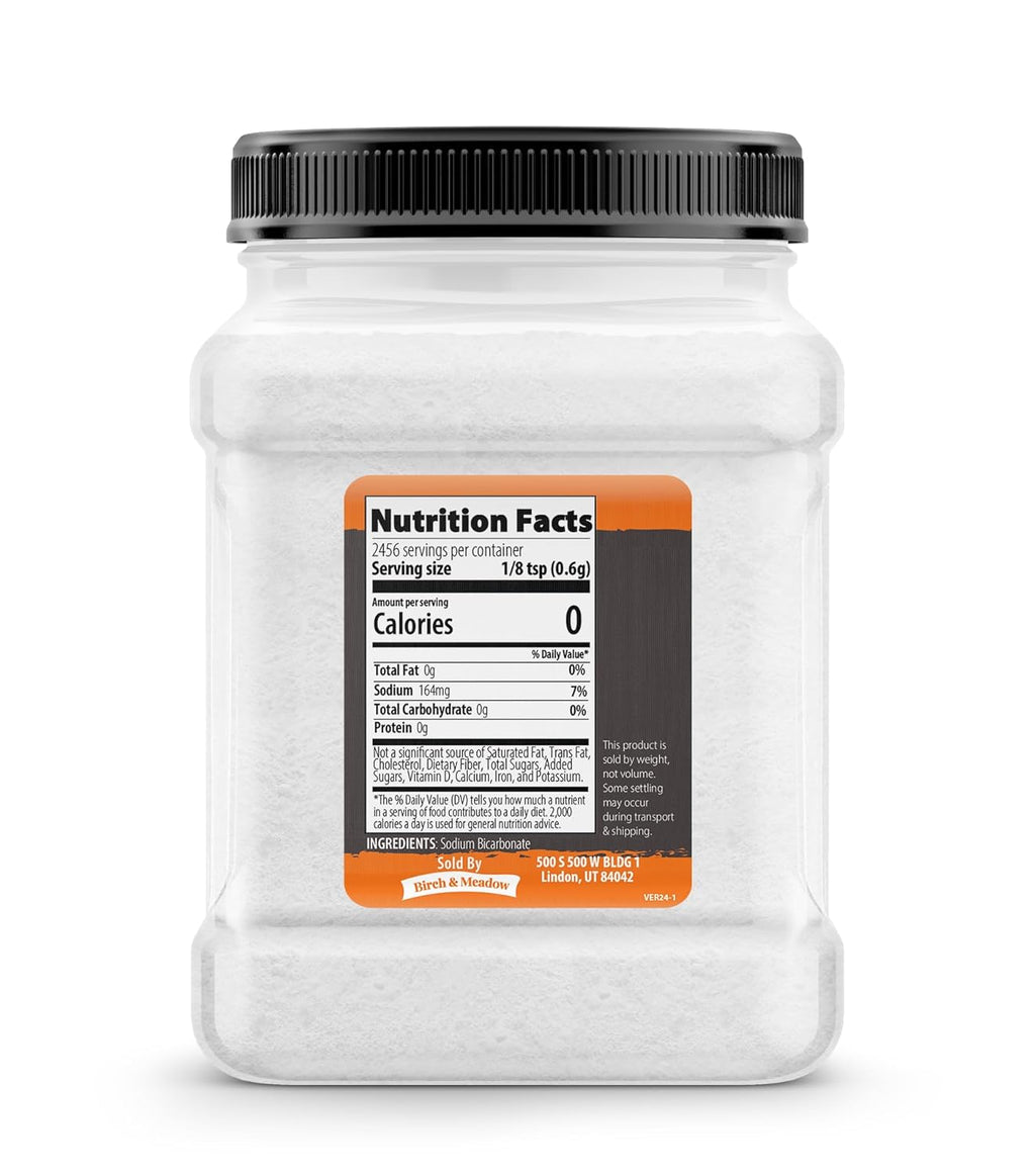 Birch & Meadow Baking Soda, Sodium Bicarbonate, Cooking & Cleaning (3.25 Pound)