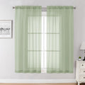 Chyhomenyc Light Green Sheer Curtains 63 Inches Long 2 Panels Set- Light Filtering Curtains for Bedroom, Soft Airy Voile Rod Pocket Living Room Window Drapes, 42Wx63L Inches, 2 PCS