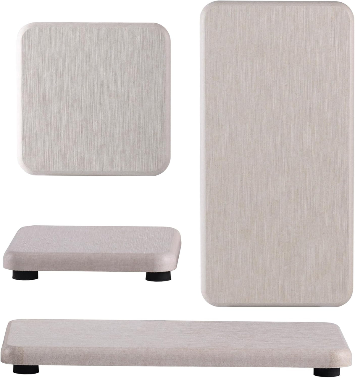 Set of 4 Water Absorbent Diatomite Coasters, Diatomaceous Earth Kitchen Soap Dish, Bathroom Trays, Water Absorbing Stone Used for Hand Soaps & Plants & Toiletries in The Modern Home