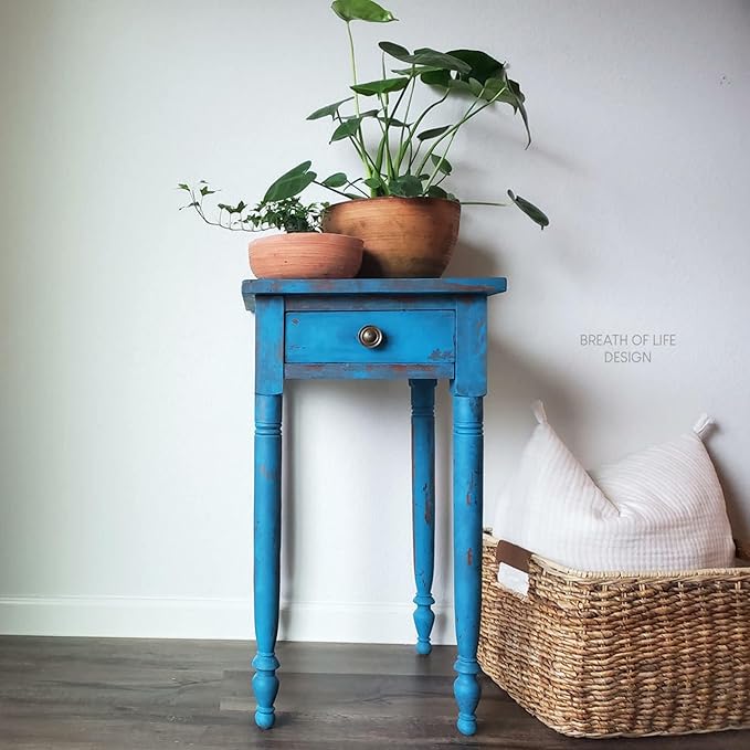 Dixie Belle Paint Company Chalk Finish Furniture Paint - Peacock (4oz) - Matte True Teal Chic Chalk Mineral DIY Furniture Paint