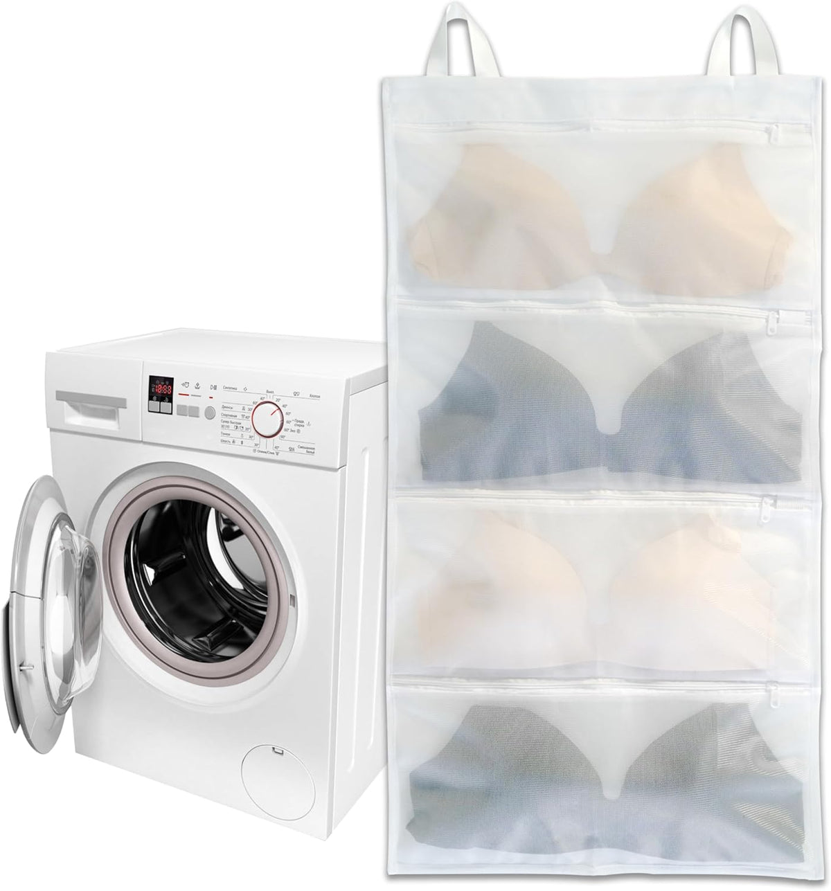 Bra laundry bags for washing machine, 1pc, Holds 4 D-F cups sizes, Cleans, Drys, Storage and Dust-proof 4-in-1, Cleans Better Than a Single Laundry Bag