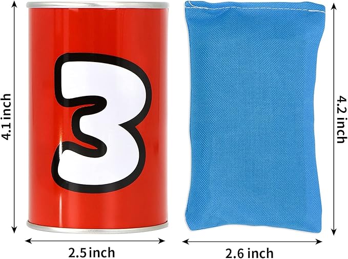 JOYIN 13 Pcs Carnival Party Bean Bag Toss Game, Sturdy Knockdown Can, Birthday Easter Party, Family, Best Outdoor and Indoor Games, Easter Egg Hunt for Classroom Gifts (Number Style)