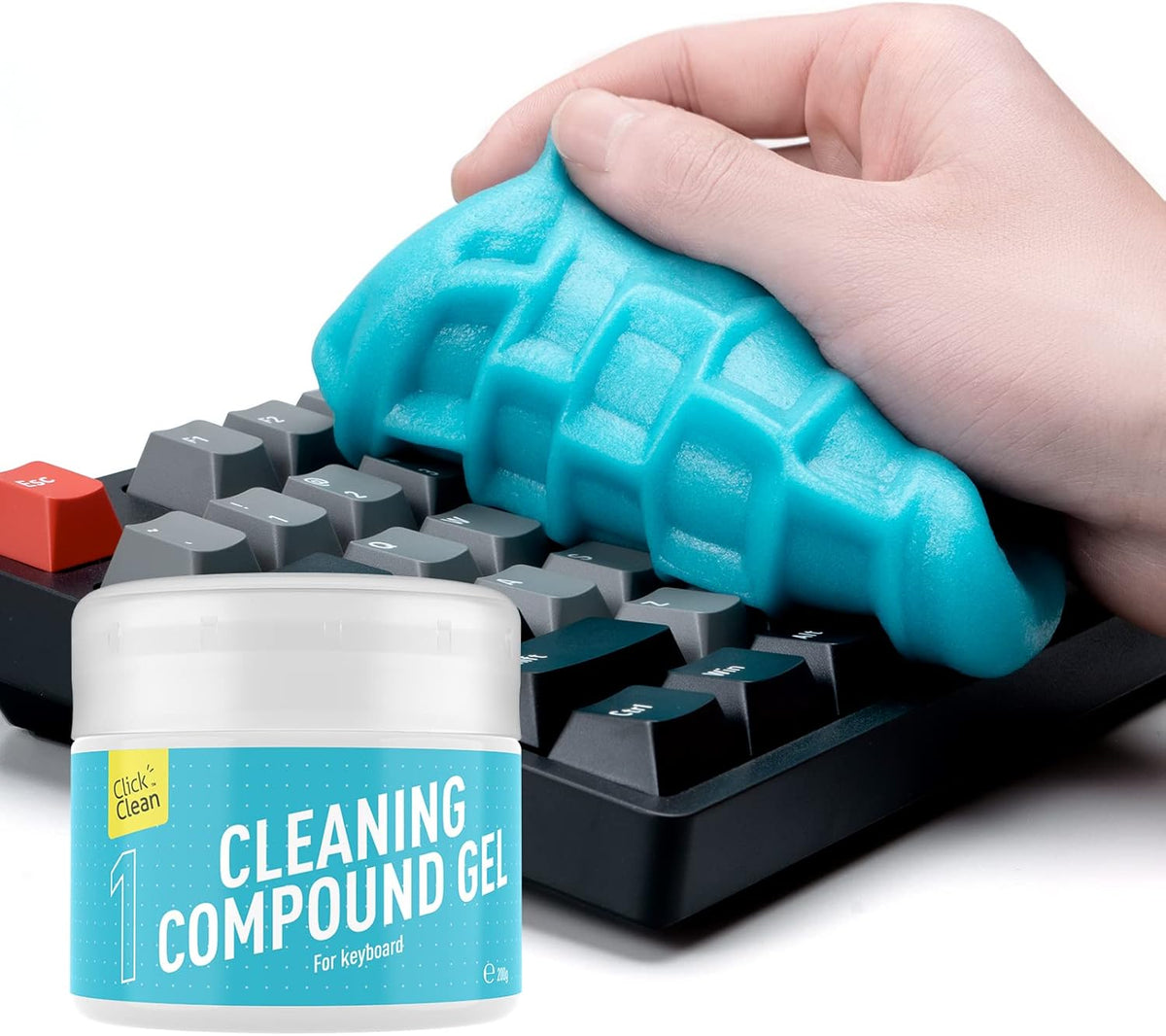 CLICK CLEAN Keyboard Cleaning Gel, 7oz Universal Cleaning Gel for Keyboards Electronics Dust Cleaner for Car, Laptop, Air Vents