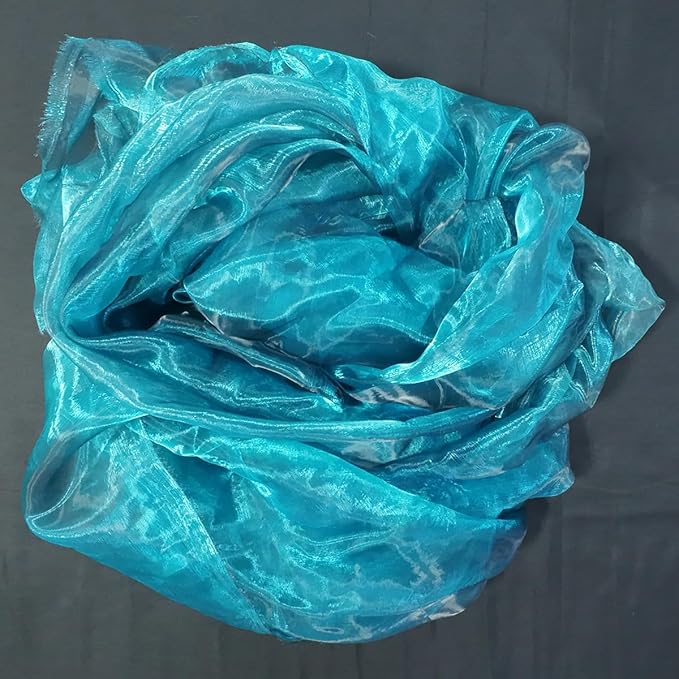 Two-Tone Iridescent Holographic Organza Fabric - 5.5 Yards by The Yard | Lightweight Sheer Tulle | for Wedding Dresses, Party Decor, DIY Crafts, Shiny Backdrops(Midnight Blue)