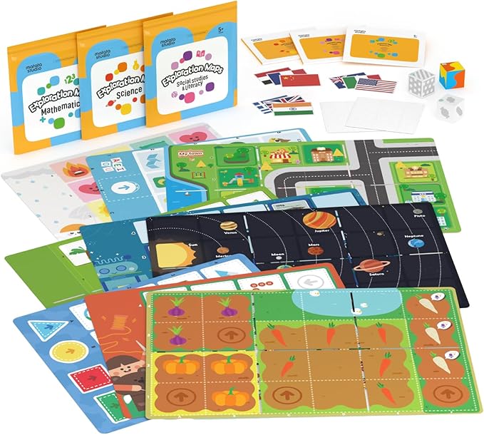 Exploration Map for Tale-Bot & Coding Set Series, Science Math Social Studies, Science Kit for Kids to Learn Science Mathematics Social Studies & Literacy