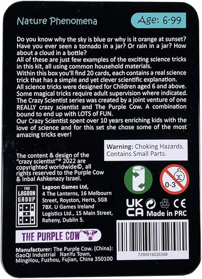 The Purple Cow, The Crazy Scientist- 'Nature Phenomena', Science Activity Card Set for Girls and Boys, Ages 6 and Older, Instructions Inside – Amazing STEM Learning
