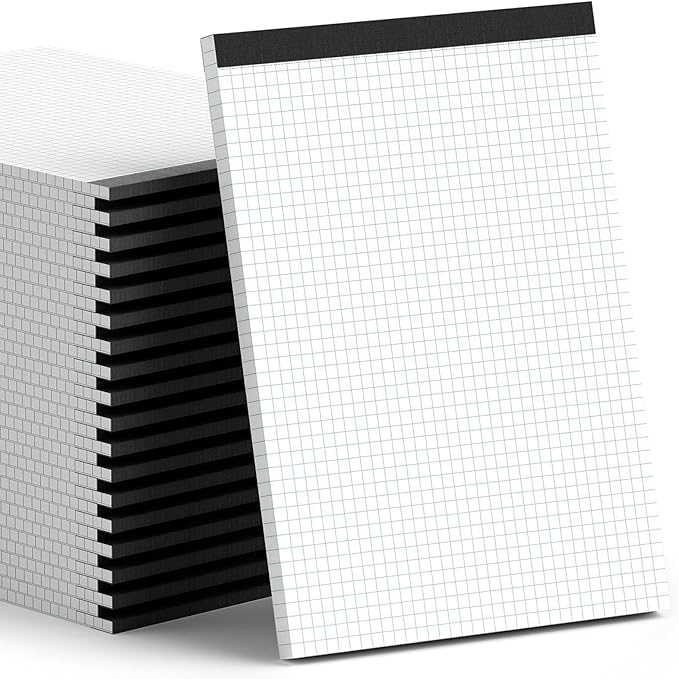 Graph Paper Notebook 8.5 x 11, 36 Pack Grid Paper Notebook, 8-1/2" x 11" Graph Paper Pad, 4" x 4" Graph Ruled Drafting Paper, White 70 GSM Quad Ruled Blueprint Paper, 30 Sheets Note Pads
