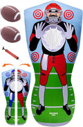 Inflatable Football Target - Double-Sided Toss Training Game with Mini Footballs - Fun Kids Throwing Football Games for Indoors, Outdoors, Birthdays, Camping, Beach - 65 Inch