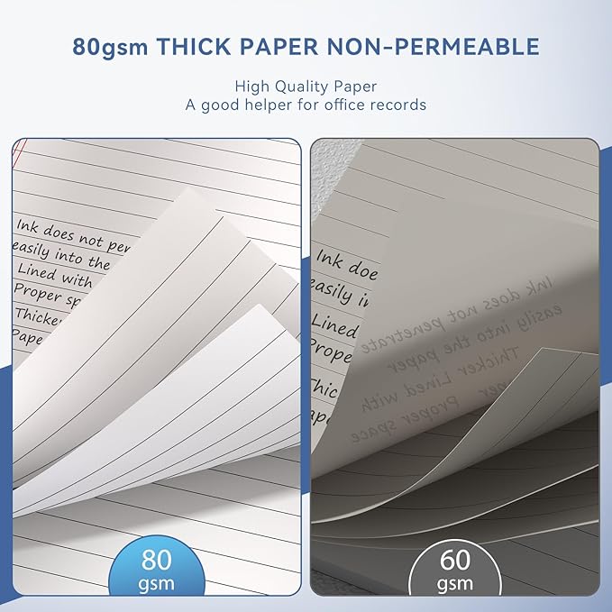 5" x 8" Note Pads 4 Pack of Legal Pads 21lb Notepad College Ruled Legal Pad 30 Sheets Perforated Small Writing Pads Double-Side Printed Pad of Paper for School, College, Office