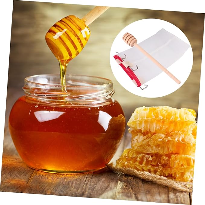 Mikinona Honey Strainer Filter Net Mesh Filter Net for Honey Extraction Lightweight Portable Nylon Material