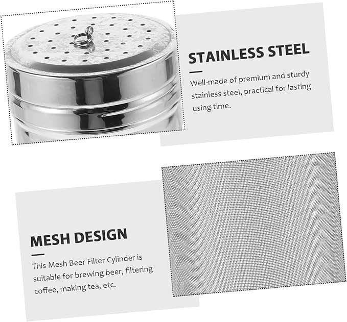 Stainless Steel Hop Filter with Lid for Home Brewing Strainer Portable and Lightweight Beer Filtering Tool Easy to Clean for Maximum Flavor Extraction
