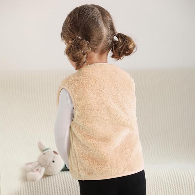 Baby Boys Girls Fleece Vest Zip Up Cute Bear Jackets Fuzzy Fall Winter Warm Clothes Newborn Outwear for Toddler Infant