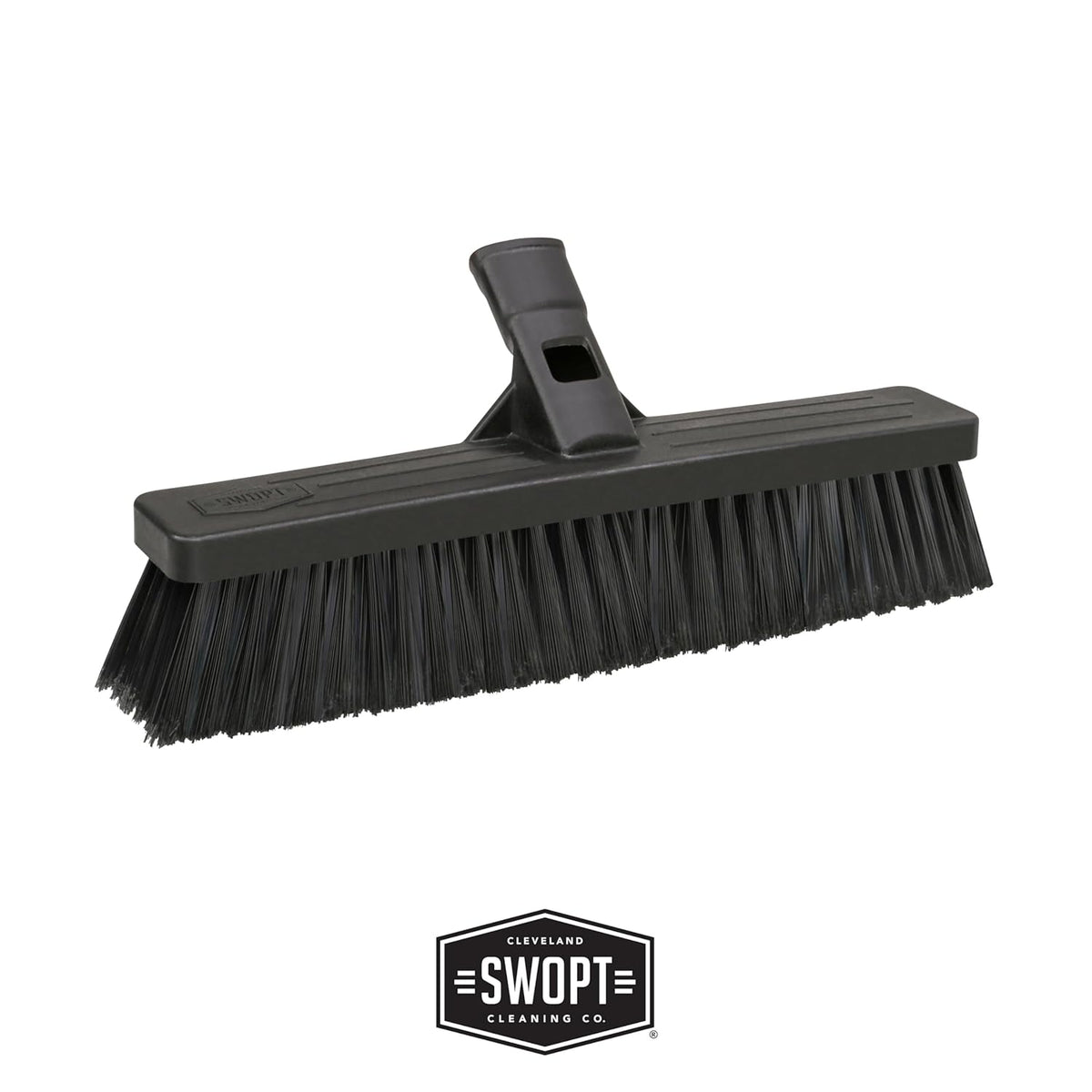 SWOPT Angled Broom Head + Push Broom Head + 17” Steel Dustpan – Multi-Surface Cleaning Kit Interchangeable with All SWOPT Cleaning Products for More Efficient Cleaning and Storage