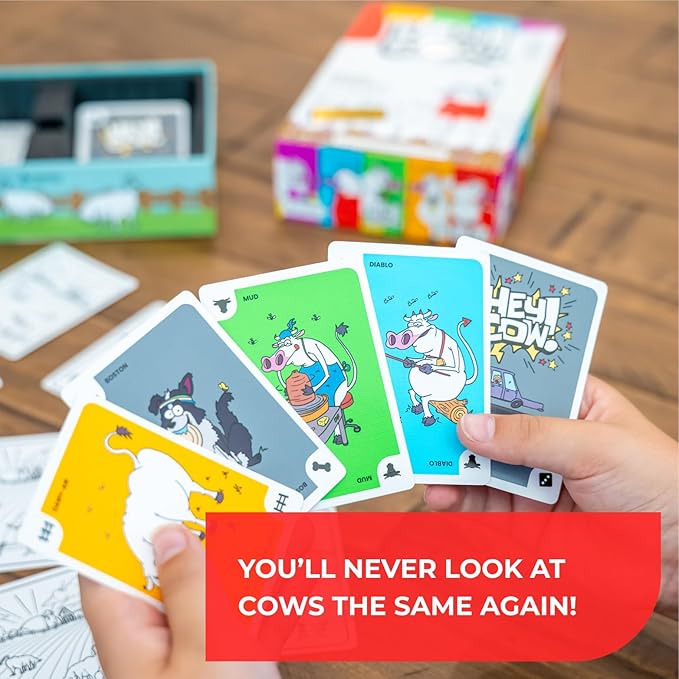 Hey Cow! - Family Card Game for Kids and Adults - Fun Farm-Themed Strategy Game Ages 6+ - Easy to Learn Party Game with Quick Playtime - Perfect for Family Game Night