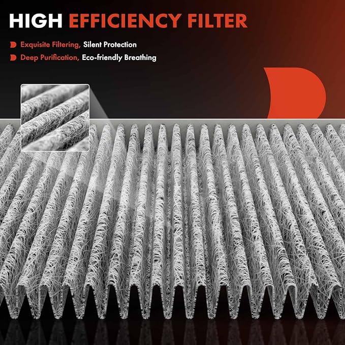 A-Premium Cabin Air Filter with Activated Carbon Compatible with Buick, Chevrolet, GMC, Saturn Models - Enclave, Traverse, Acadia, Acadia Limited, Outlook