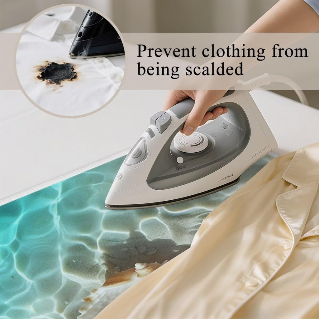 Ironing Mat Thickened Beach Starfish Ironing Blanket Travel Portable Ironing Pad Travel Isolate Heat Pad Cover for Washer Dryer Table Top Countertop 32 x 16 Inch