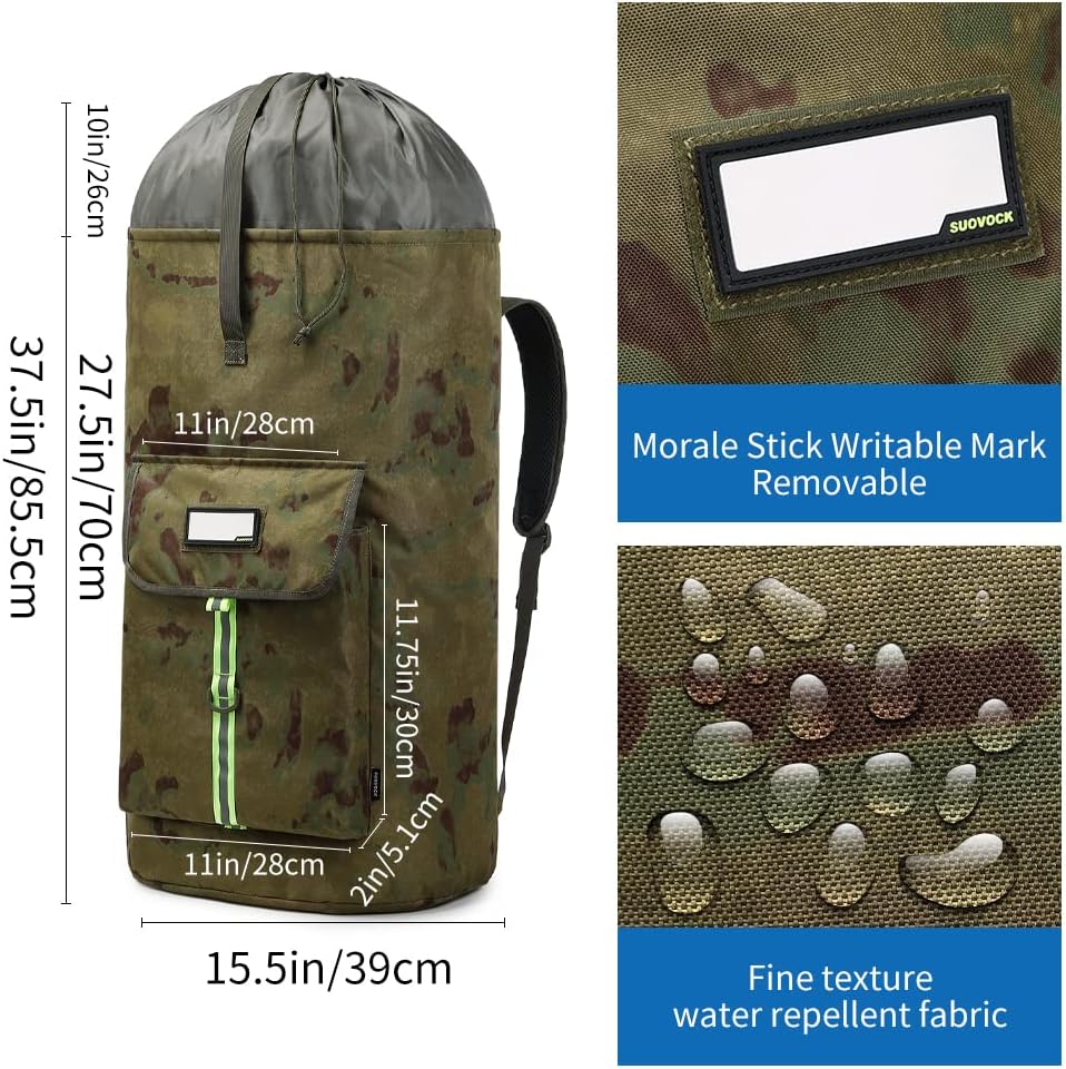 laundry bag backpack,extra-large heavy duty laundry bags,laundry backpack for college students,drawstring closure (Ruins camouflage laundry bag backpack)