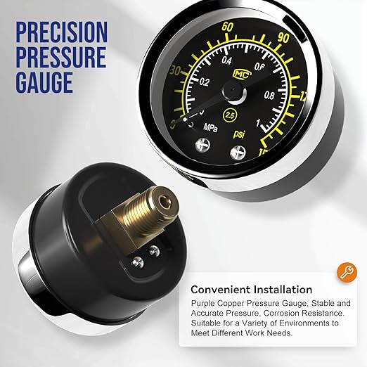 NPT 1/2 Air Regulator with Gauge,Air Compressor Water Separator with Accessories,Pneumatic Compressed Air Filter Pressure Oil Trap(AC4010-04)