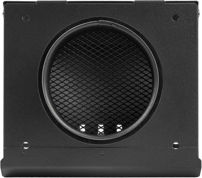 Vent Systems 4" Inch Air Supply Vent Cover with Rubber Gasket - Graphite Black Galvanized Steel - Robust Weatherproof Outdoor Air Intake Box - Duct or Surface Mounting - Rain and Snow Protection