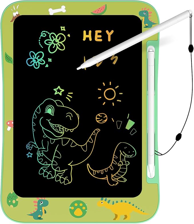 LCD Writing Tablet for Kids, Colorful Screen Drawing Board for 3-7 Year Old Boys & Girls - Educational Toys for Birthday & Christmas (Dinosaur)