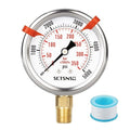 0 to 5000 Psi Hydraulic Pressure Gauge, Glycerin Liquid Filled, 2.5 inch Dial, 1/4" NPT Lower Mount, Stainless Steel Case, for Regulator, HVAC System, Beer Keg, Brew Setup，High Pressure Test