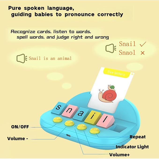 Word Matching Game Toys for Ages 5-7, Spelling Games for 3 Years Old, Speak and Spell Educational Toys for Easter Children's Day Halloween Christmas Birthday Party Gifts (Style D)