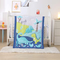 Wowelife Dinosaur Crib Bedding Set for Boys Blue, Premium 3-Piece Baby Bedding Set, Nursery Crib Set, Newborn, Infant & Toddler Nursery Bed Set, Blue Dinosaur