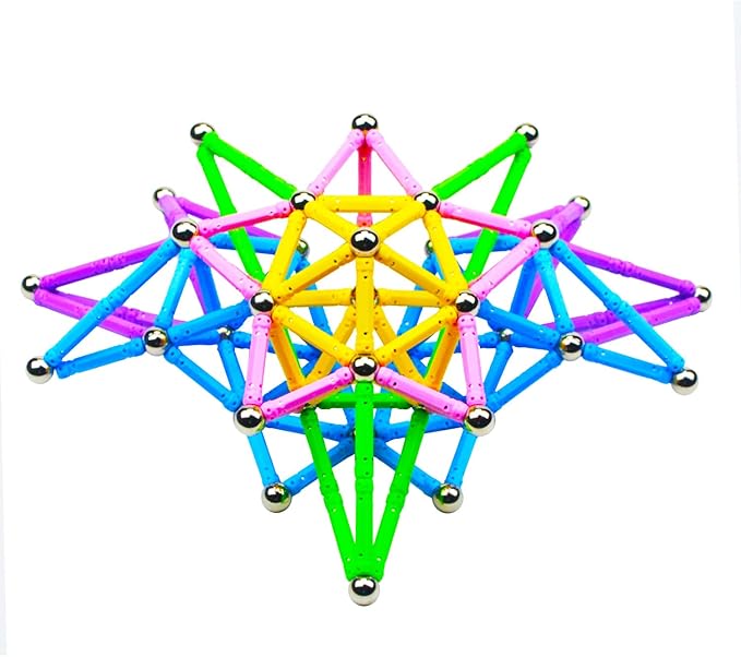 206Pcs Magnetic Building Sticks Blocks, Magnet Educational Toys STEM Toys for Kids and Adult, 3D Construction Building Toy with Storage Bag