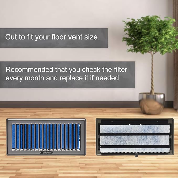 Premium Air Vent Polyester Filter Roll MERV 8 HVAC Furnace Filters Cut to Fit for Floor Registers, RV, AC, Ceiling, Grilles and Wall HVAC Furnace Vents (16" x 90")