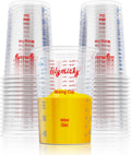 25 PACK Plastic Measuring Cups, 32 oz (1000ml) Disposable Mixing Cups, Measurement ratios: 2:1, 3:1, 4:1, Perfect for Epoxy Resin, Paint Mixing, Art DIY
